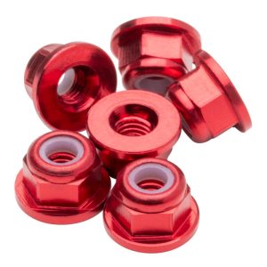 1Up Racing - Premium M3 flanged locknuts - Red (6)