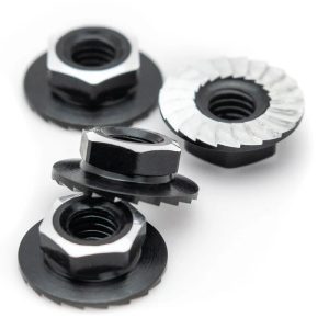 1Up Racing - Lockdown 7075 aluminium M4 flanged and serrated wheel nuts - Black (4)