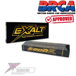 Team Exalt – X-Rated – 5900mah 135C 2S ULCG stick 7.4v LIPO battery pack – 19.5mm (5mm bullets)
