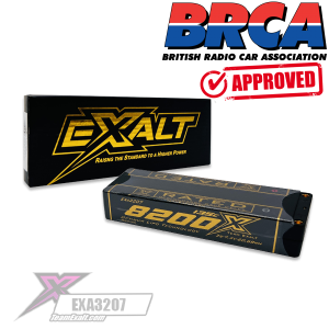 Team Exalt – X-Rated – 8200mah 150C 2S stick 7.4v LIPO battery pack – 25.1mm (5mm bullets)