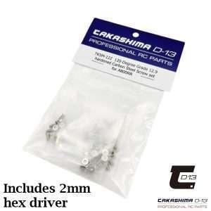 Takashima Carbon Steel Grade 12.9 120deg flat head full screw set for steel chassis - inc 2mm tool (Awesomatix A800RR)
