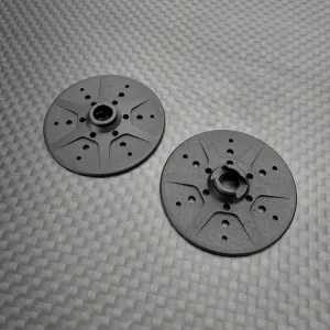 R1 Wurks – Black Hard Anodised 7075 T6 Aluminium Vented Slipper Hub Plates – 2 pcs (R1B)
