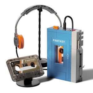 Pantasy - Retro Tape Cassette Player - brick building model (569 pieces)