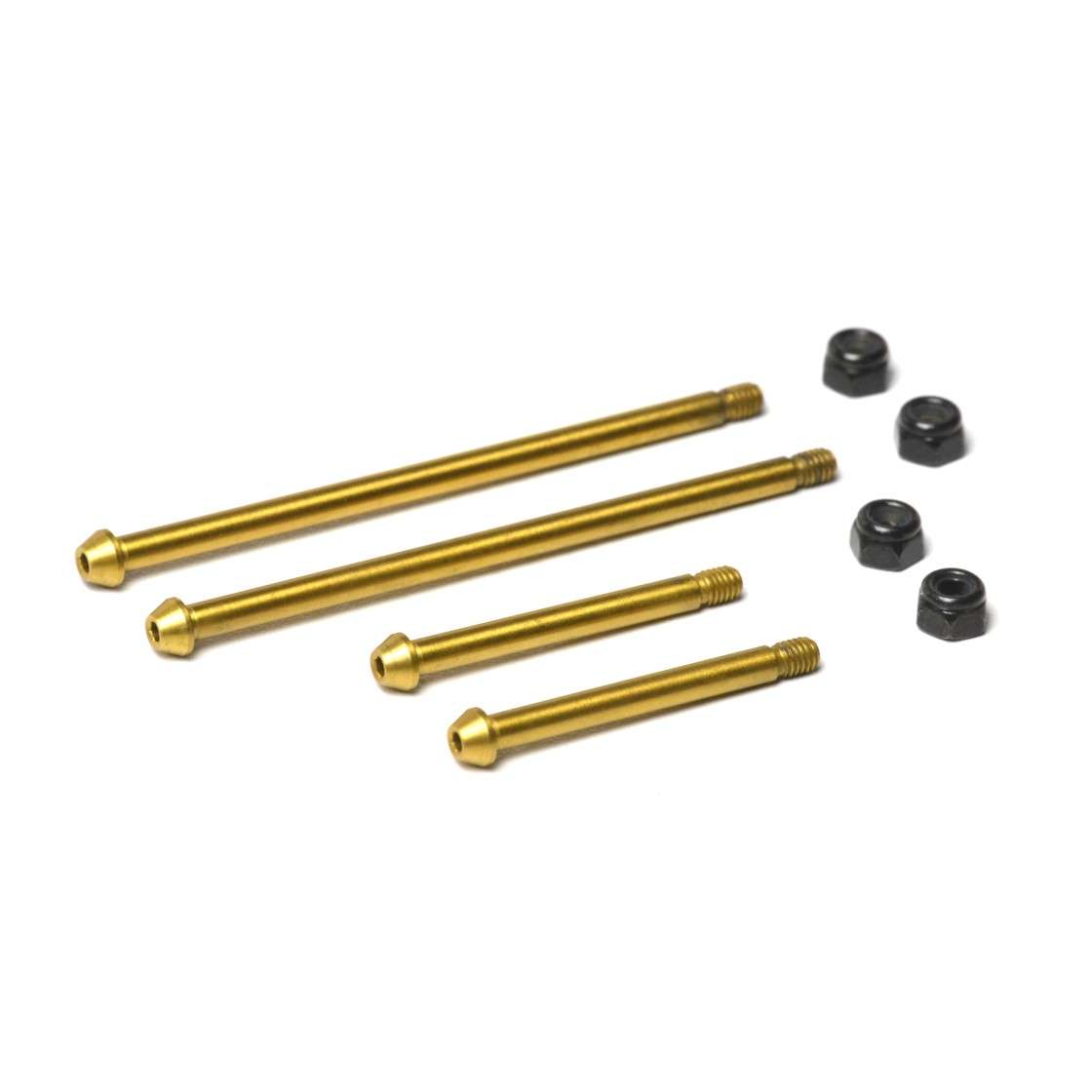 Nitride coated steel bolt-on hinge pins - rear arm set - 4 pcs (Kyosho Turbo Optima Mid)