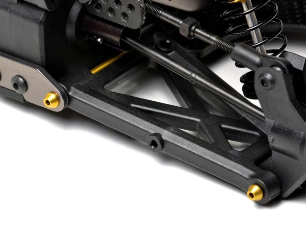 Nitride coated steel bolt-on hinge pins - rear arm set - 4 pcs (Kyosho Turbo Optima Mid) - Image 2