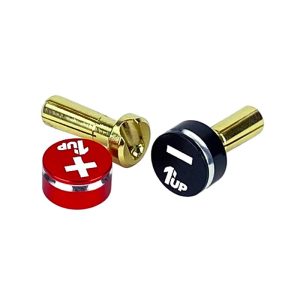 1Up Racing - LowPro bullet plugs and grips - 4mm (red/black)