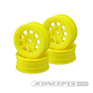9 Shot - yellow 2wd front 12mm hex wheels - 4 (fits B6.1, RB7, YZ2, SRX2, XB2, KC or KD etc)