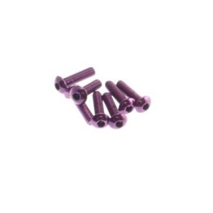 M3 x 18mm Purple steel hex head button screws (6)