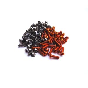 Titanium and Orange 7075 alloy hex head screw set (Xray T4'14)