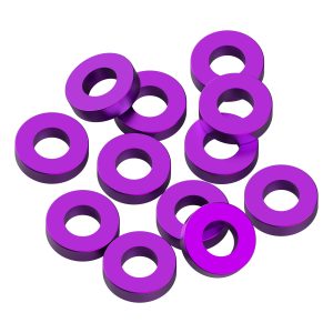 1Up Racing - Precision aluminium 3 x 6mm shims - 1.5mm - Purple (12)