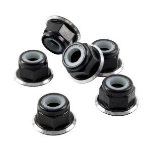 1Up Racing - Premium M4 flanged locknuts - Black and Bling (6)