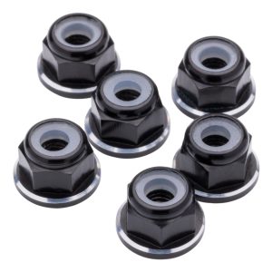 1Up Racing - Premium M3 flanged locknuts - Black and Bling (6)