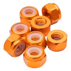 1Up Racing - Premium M3 aluminium locknuts - Orange (8)