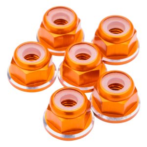 1Up Racing - Premium M3 flanged locknuts - Orange Shine (6)