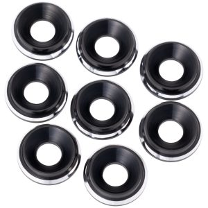 1Up Racing - Premium LowPro 7075 aluminium M3 countersunk washers - Black Shine (8)