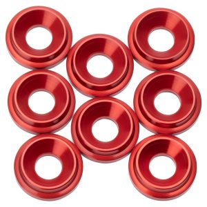 1Up Racing - Premium LowPro 7075 aluminium M3 countersunk washers - Red (8)