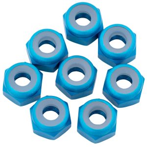 1Up Racing - 7075 Premium M3 locknuts - Brite Blue (8)