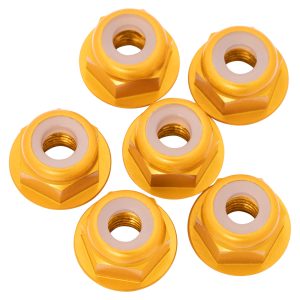 1Up Racing - 7075 Premium M3 flanged locknuts - Gold (8)