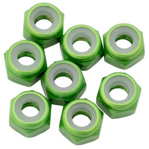 1Up Racing - 7075 Premium M3 locknuts - Green (8)