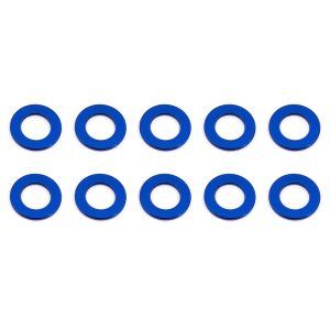 Blue aluminum bulkhead washers 5.5 x 0.5mm (10)