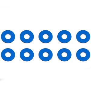 Blue aluminum bulkhead washers 7.8 x 0.5mm (10)