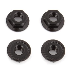 Black M4 serrated nuts - 4 (B6 or B6D)