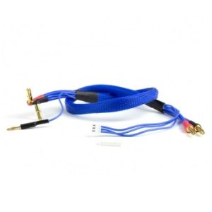 Avid R/C colour coded 2S balance charge lead - 4mm and 5mm plugs - 2 foot (Blue)