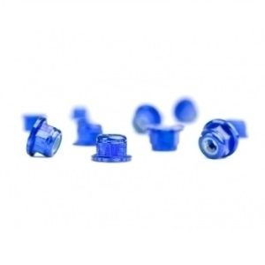 M3 blue aluminium flanged locknuts (10 pcs)