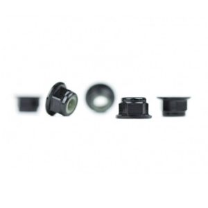 M4 black aluminium flanged locknuts (5 pcs)
