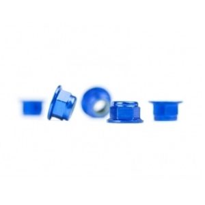 M4 blue aluminium flanged locknuts (5 pcs)