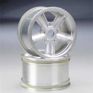 Wiched Retro - matt chrome 5 spoke monster truck wheels - 14/17mm hex (2)