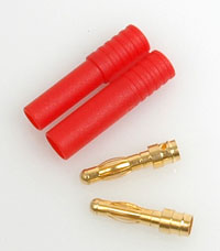 CORE red 2 x 4mm male battery connectors