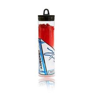 Zip Tize Red - 2.5 x 100mm cable tie wraps with storage tube (50 pcs)