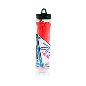 Neon Zip Tize Pink - 2.5 x 100mm cable tie wraps with storage tube (50 pcs)