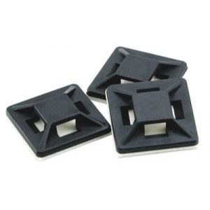 Black 20mm self adhesive cable tie bases (10 pcs)