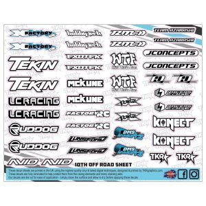 X-Factory UK '20 - vinyl pre-cut 10th Off Road decal sheet - Black and White (165mm x 210mm)