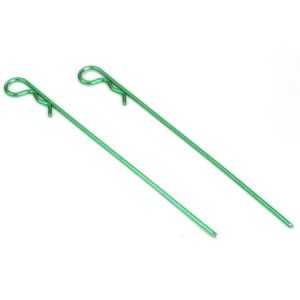 Anodised 80mm long body clips - green (2)