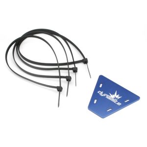Blue aluminium upper link and electronics mount plate (AX10)