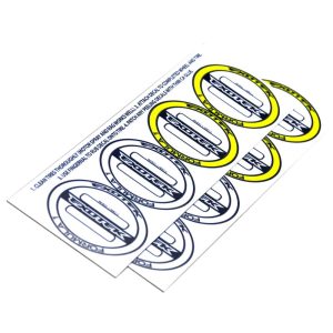 F1 1/10th tire stripe decal set (white and yellow - 4 pcs each)