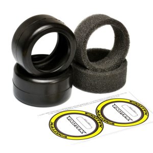 Exotek F1 Rubber belted front tyres with inserts - pr (40X - Yellow - Medium)