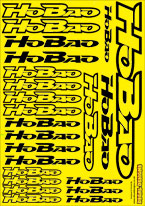 Hobao logo fluorescent decal sheet (available in yellow, orange, red, pink or green)