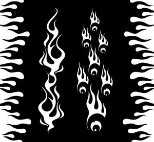 Paint Stencil - Flame On 2 - laser cut mylar reuseable flexible stencil (18cm high)