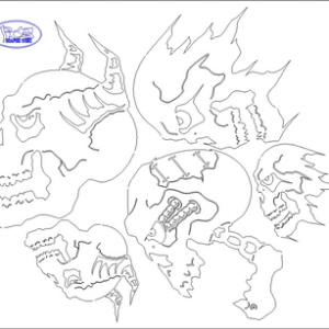Paint Stencils - Skull Set - laser cut mylar reuseable flexible stencils (various sizes included in pack)