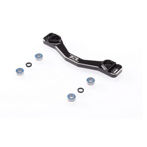 Black aluminium steering plate with bearings (Yokomo YZ-4 SF) (D)