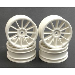 Schumacher white 12 spoke wheels - 25mm (4 pcs)