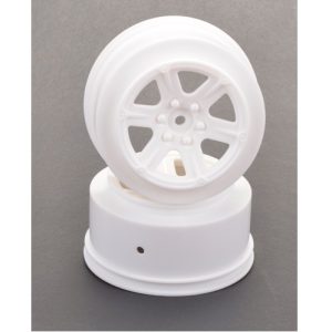 6 spoke - short course truck +3mm offset wheels - white - pr